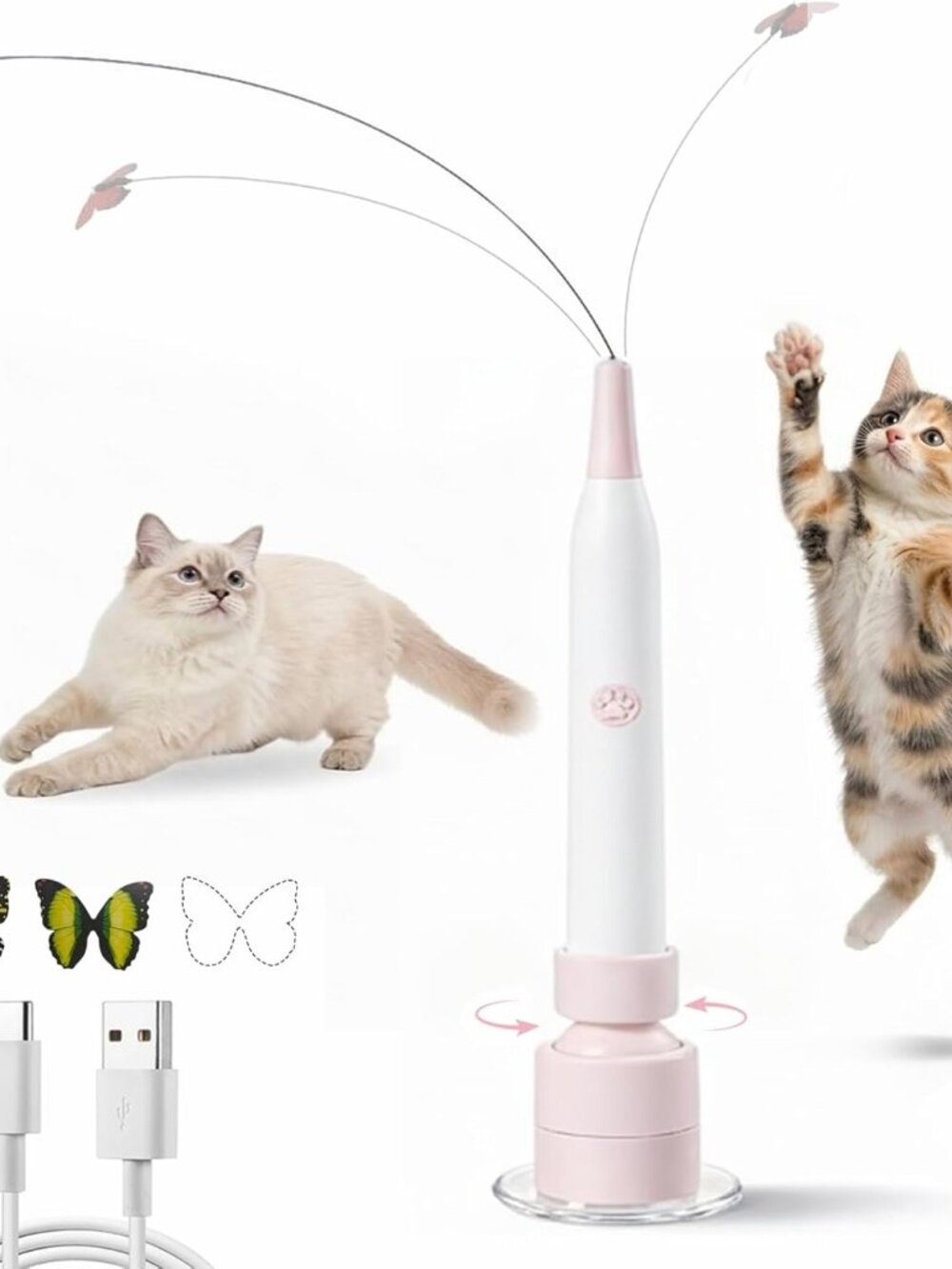 Smart Motion Activated Cat Wand Toy with Butterfly – Electric Interactive Toy fo